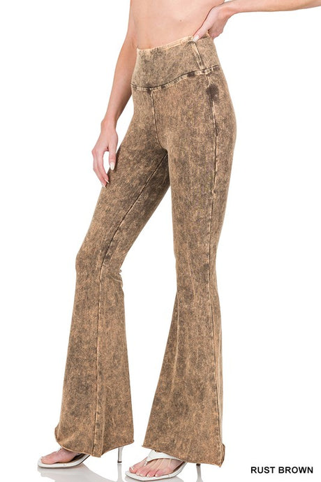 Acid Wash High Waist Raw Edge Hem Pants king-general-store-5710.myshopify.com