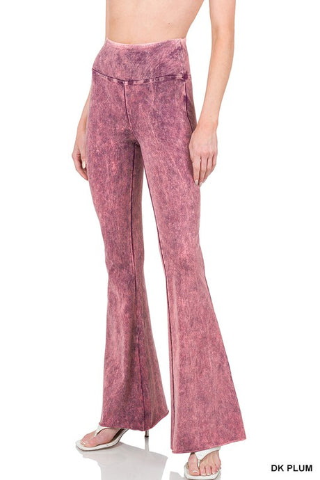 Acid Wash High Waist Raw Edge Hem Pants king-general-store-5710.myshopify.com