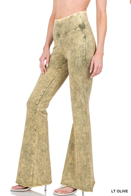 Acid Wash High Waist Raw Edge Hem Pants king-general-store-5710.myshopify.com