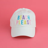 Embroidered Beach Please Colorful Canvas Hat king-general-store-5710.myshopify.com