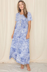 Tropical Tiered Flowy Maxi Dress