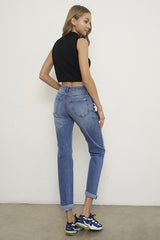 Medium Wash Slim Fit Boyfriend Jeans