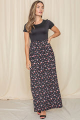 Short Sleeve Floral Maxi Dress