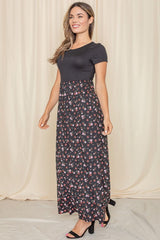 Short Sleeve Floral Maxi Dress