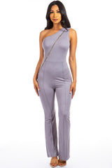 Grey Sexy Zipper Up Jumpsuit king-general-store-5710.myshopify.com