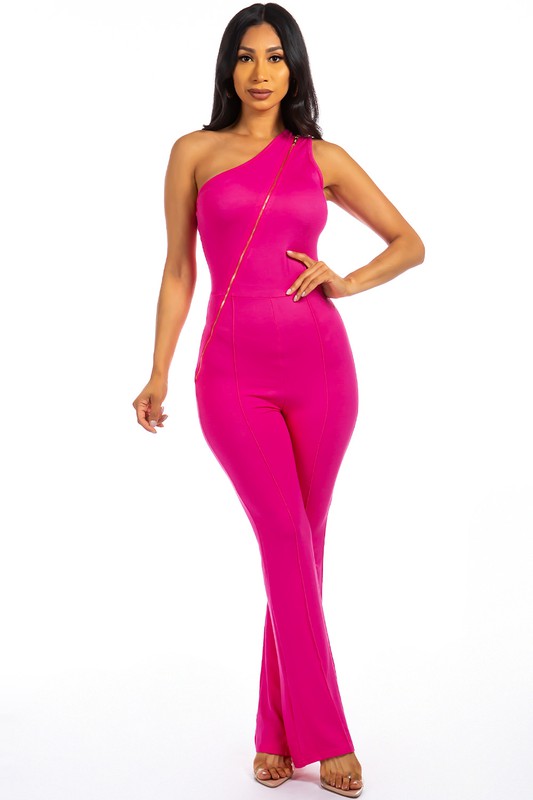 Hot Pink Sexy Zipper Up Jumpsuit king-general-store-5710.myshopify.com