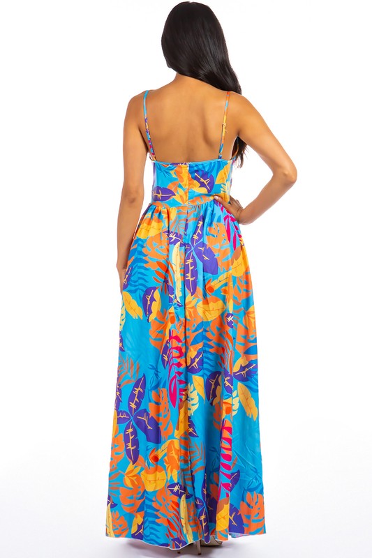 Blue Multi Sexy Maxi Dress king-general-store-5710.myshopify.com