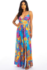 Blue Multi Sexy Maxi Dress king-general-store-5710.myshopify.com