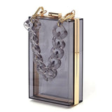 Acrylic Chain Handle See Thru Crossbody Clutch king-general-store-5710.myshopify.com