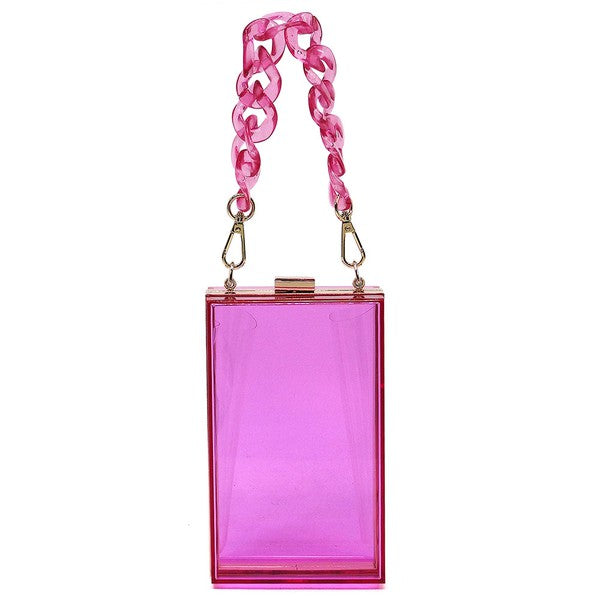 Acrylic Chain Handle See Thru Crossbody Clutch king-general-store-5710.myshopify.com