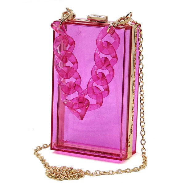 Acrylic Chain Handle See Thru Crossbody Clutch king-general-store-5710.myshopify.com