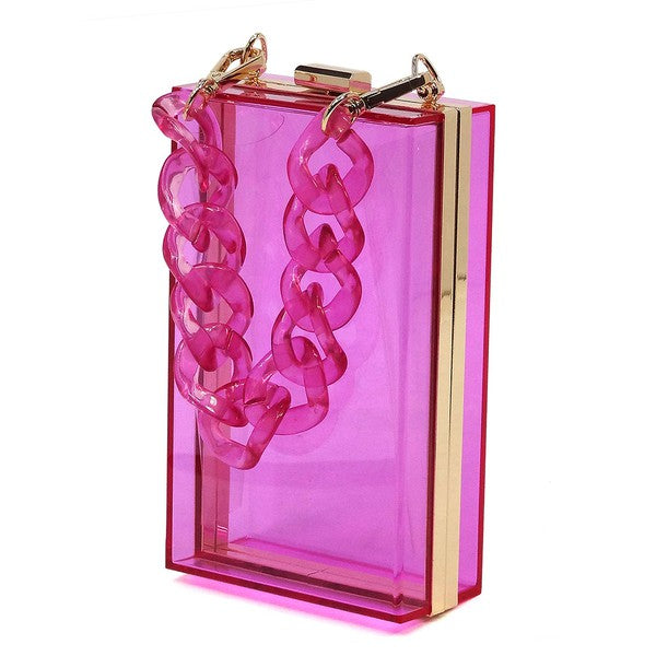 Acrylic Chain Handle See Thru Crossbody Clutch king-general-store-5710.myshopify.com