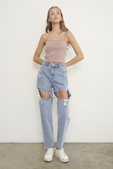 Light Wash HIgh Rise Straight Jeans