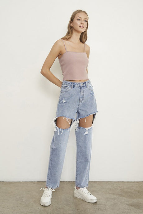 Light Wash HIgh Rise Straight Jeans