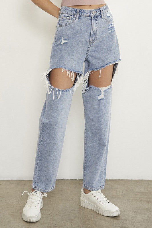 Light Wash HIgh Rise Straight Jeans