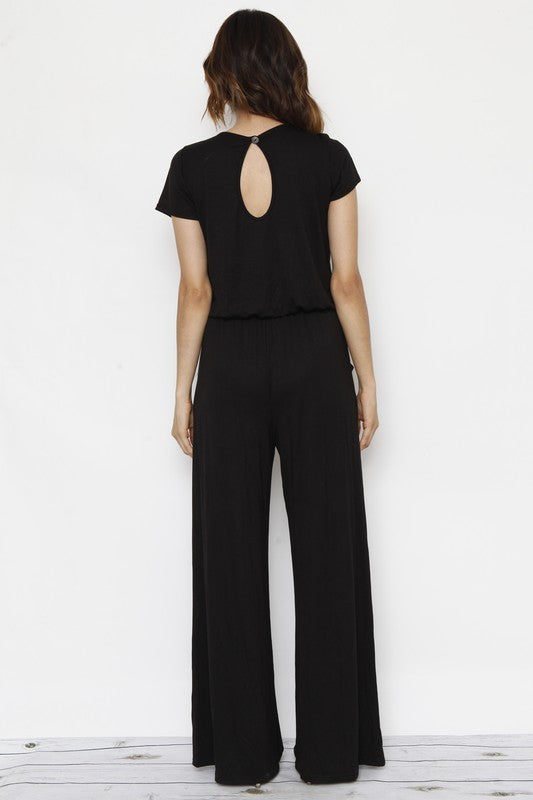 Short Sleeve Jumpsuit with Pocket