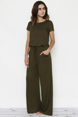 Short Sleeve Jumpsuit with Pocket