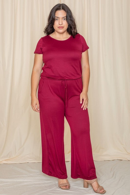 Short Sleeve Jumpsuit with Pocket