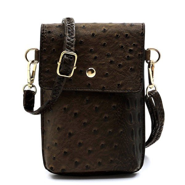 Ostrich Croc Crossbody Cell Phone Case king-general-store-5710.myshopify.com