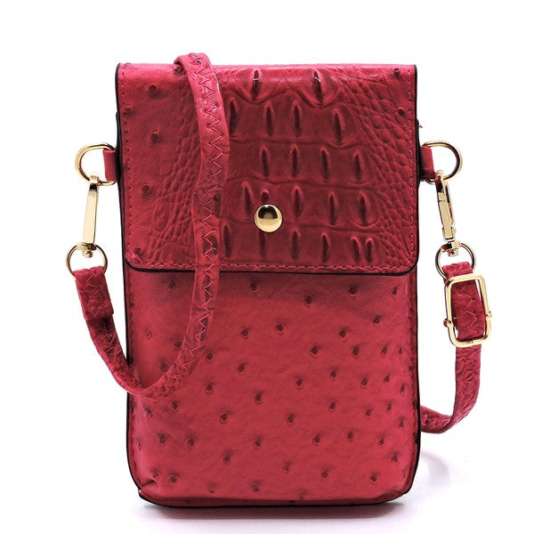 Ostrich Croc Crossbody Cell Phone Case king-general-store-5710.myshopify.com