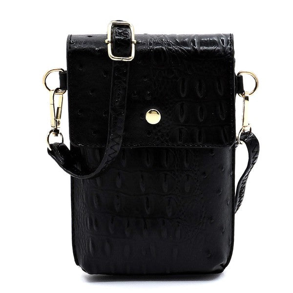 Ostrich Croc Crossbody Cell Phone Case king-general-store-5710.myshopify.com