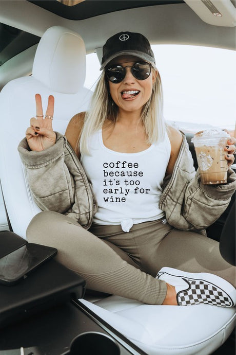 Coffee Because It's Too Early For Wine Tank king-general-store-5710.myshopify.com