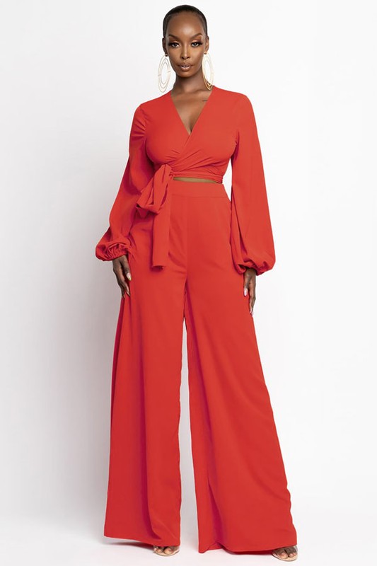 Deep-V Crop Top Pant Set king-general-store-5710.myshopify.com