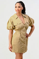 Casual but Trendy Safari Mini Dress