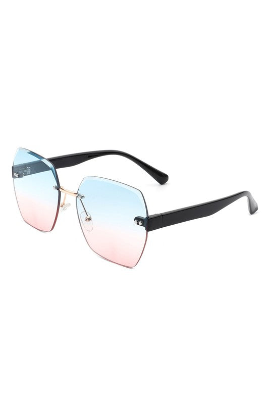 Oversize Square Geometric Rimless Sunglasses king-general-store-5710.myshopify.com