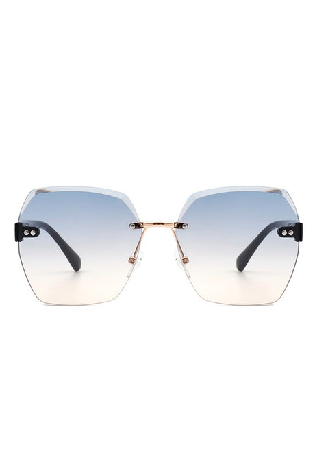 Oversize Square Geometric Rimless Sunglasses king-general-store-5710.myshopify.com