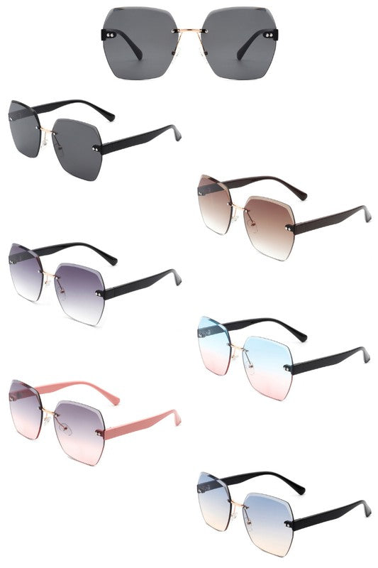 Oversize Square Geometric Rimless Sunglasses king-general-store-5710.myshopify.com