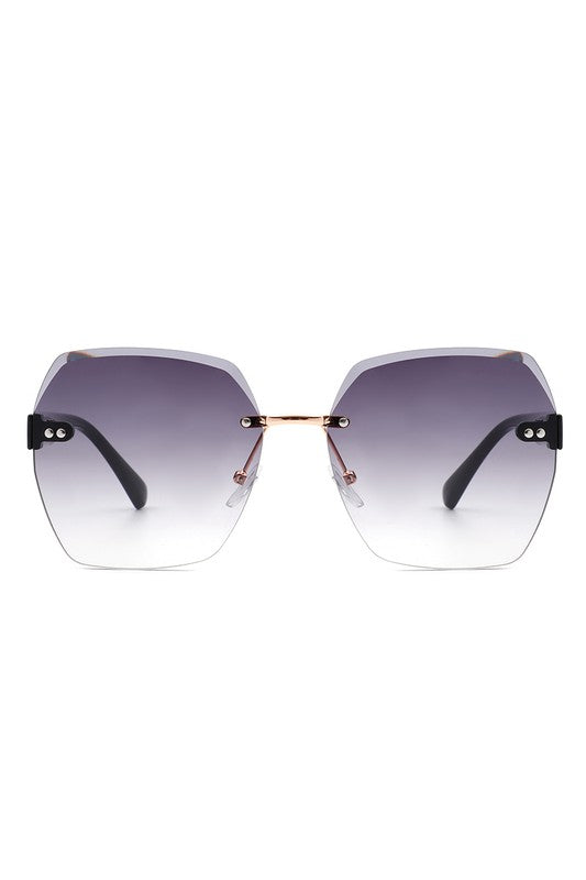 Oversize Square Geometric Rimless Sunglasses king-general-store-5710.myshopify.com