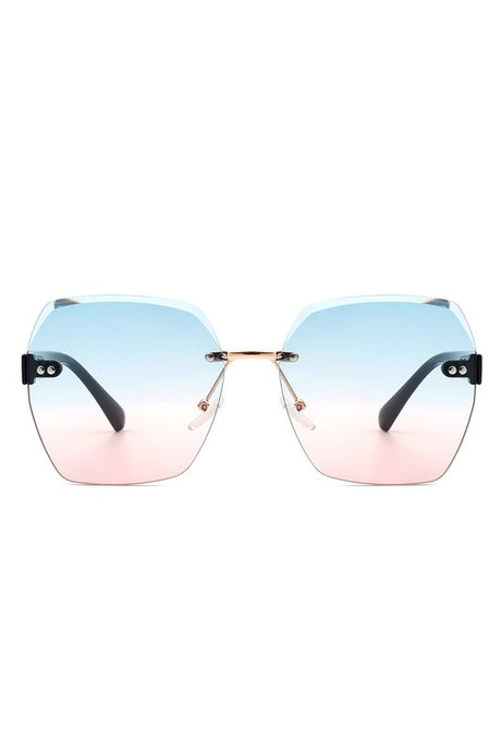 Oversize Square Geometric Rimless Sunglasses king-general-store-5710.myshopify.com