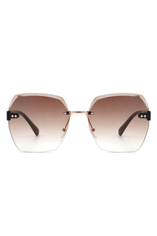 Oversize Square Geometric Rimless Sunglasses king-general-store-5710.myshopify.com