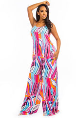 Fuschia Multi Print Sexy Jumpsuit king-general-store-5710.myshopify.com