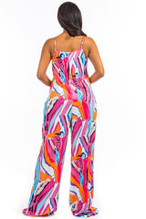 Fuschia Multi Print Sexy Jumpsuit king-general-store-5710.myshopify.com