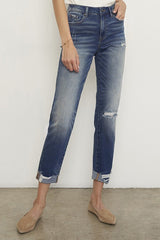 Dark Wash Denim Relaxed Fit Boyfriend Jeans