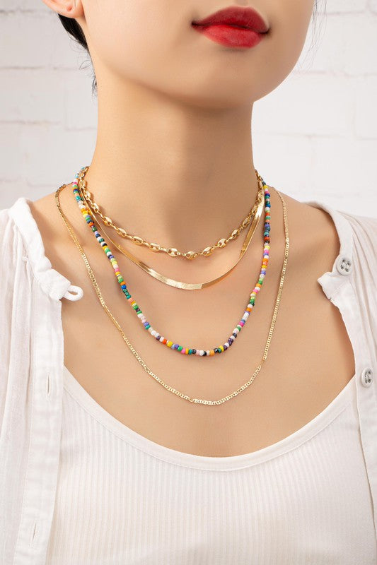 Four Layer Brass Chain Necklace king-general-store-5710.myshopify.com