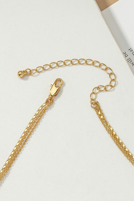 4 Row Delicate Chain Choker with Heart and Coin king-general-store-5710.myshopify.com