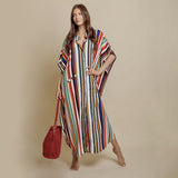 Oversized Colorful Stripes Wide Dress