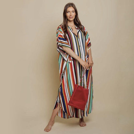Oversized Colorful Stripes Wide Dress