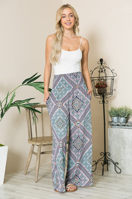 Bohemian Smocked Wide Leg Pants king-general-store-5710.myshopify.com