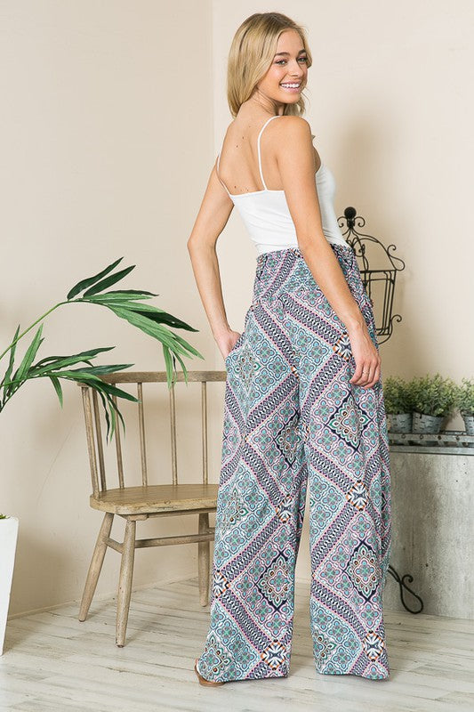 Bohemian Smocked Wide Leg Pants king-general-store-5710.myshopify.com