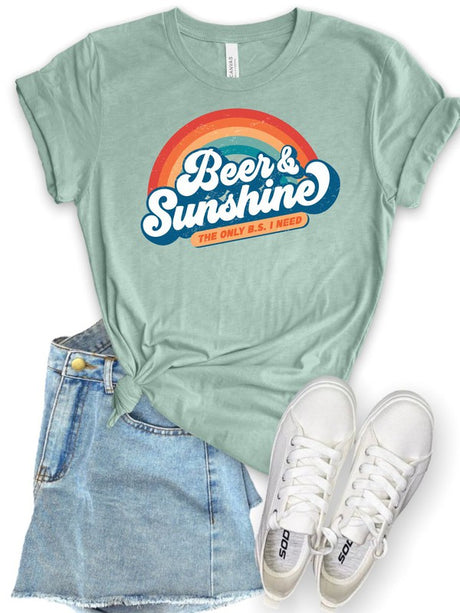 Beer and Sunshine Only BS I Need Softstyle Tee king-general-store-5710.myshopify.com