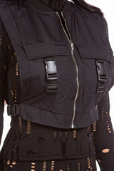 Black Sexy Cargo Street Vest king-general-store-5710.myshopify.com