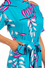 Blue Floral One Shoulder Jumpsuit king-general-store-5710.myshopify.com