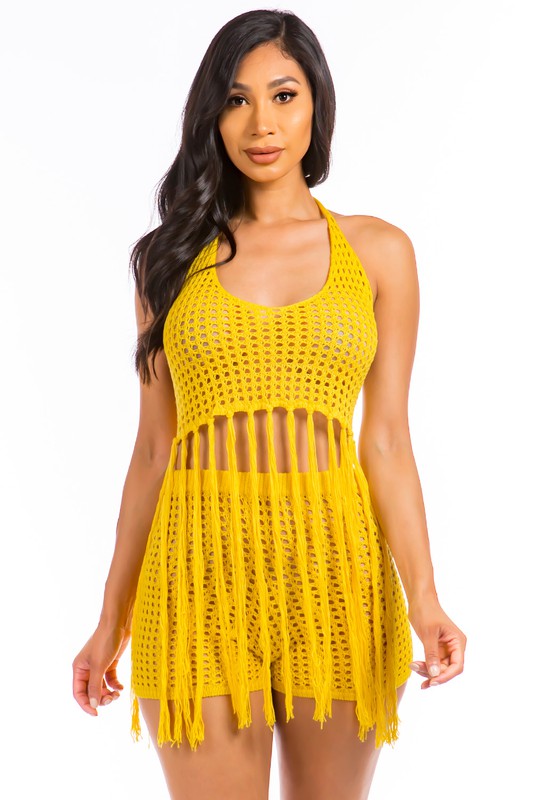 Yellow Beach Style Crochet Set king-general-store-5710.myshopify.com