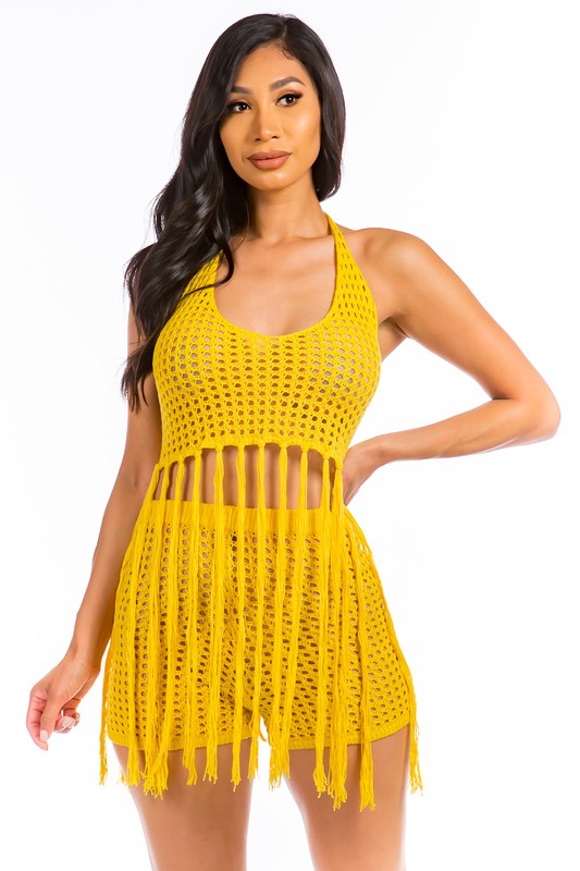 Yellow Beach Style Crochet Set king-general-store-5710.myshopify.com