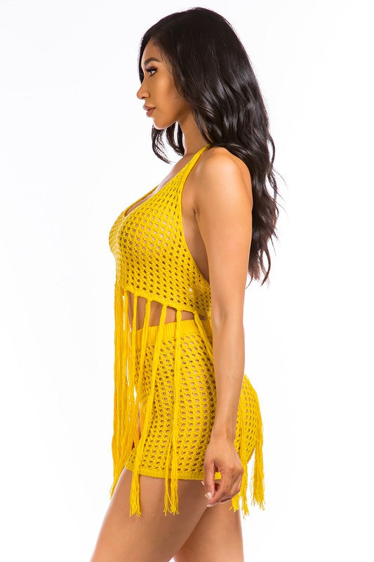 Yellow Beach Style Crochet Set king-general-store-5710.myshopify.com