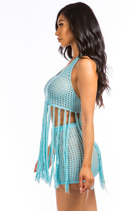 Teal Beach Style Crochet Set king-general-store-5710.myshopify.com